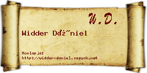 Widder Dániel névjegykártya